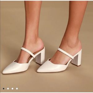 Lulu’s pointed-toe slide heels